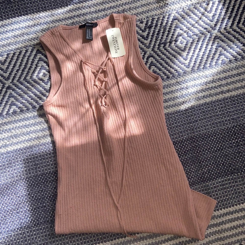 NWT Forever 21 Strappy Peachy-Pink Bodycon Dress